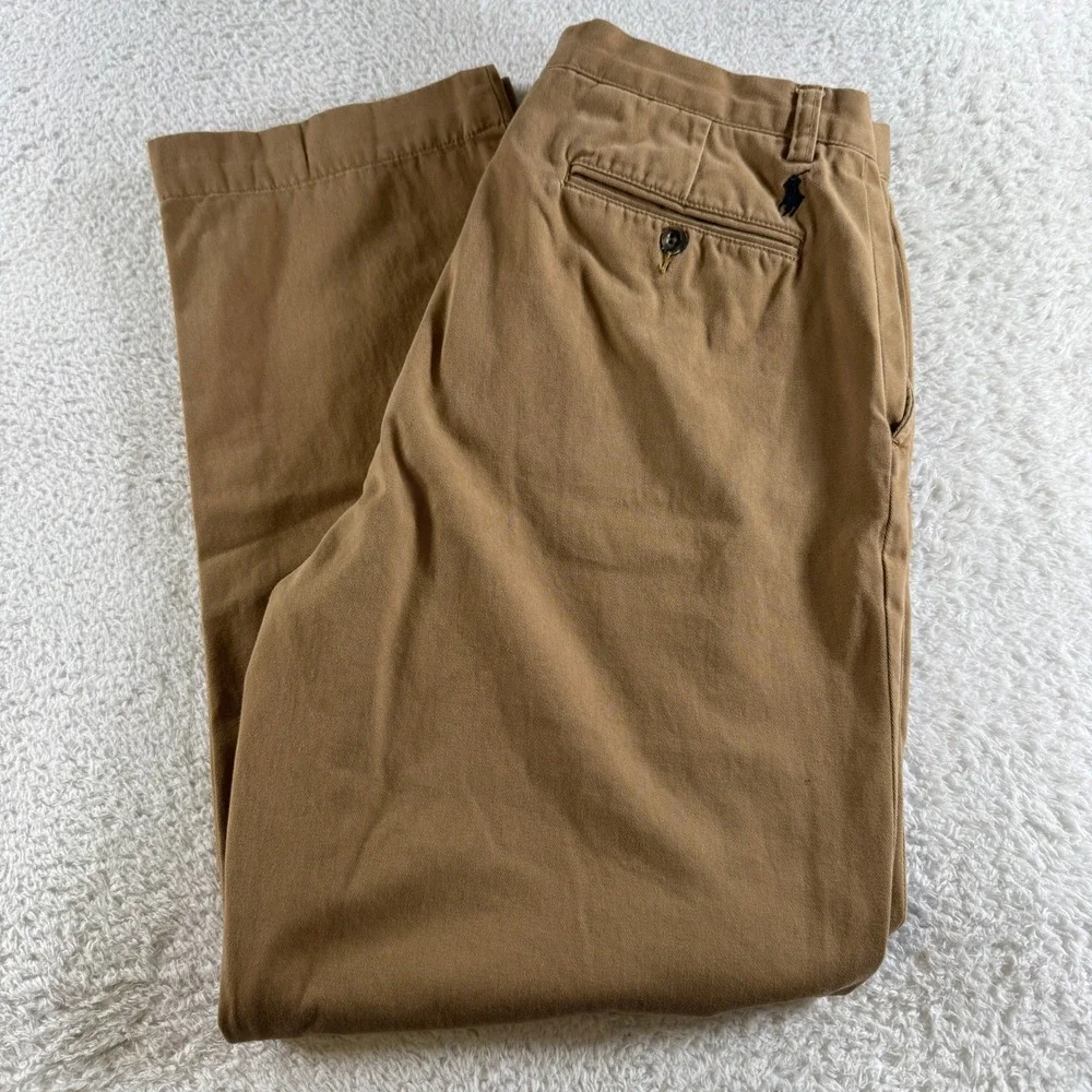 Vintage Polo Ralph Lauren Prospect Pant Men's 33x30 Tan Chino Preppy Clean